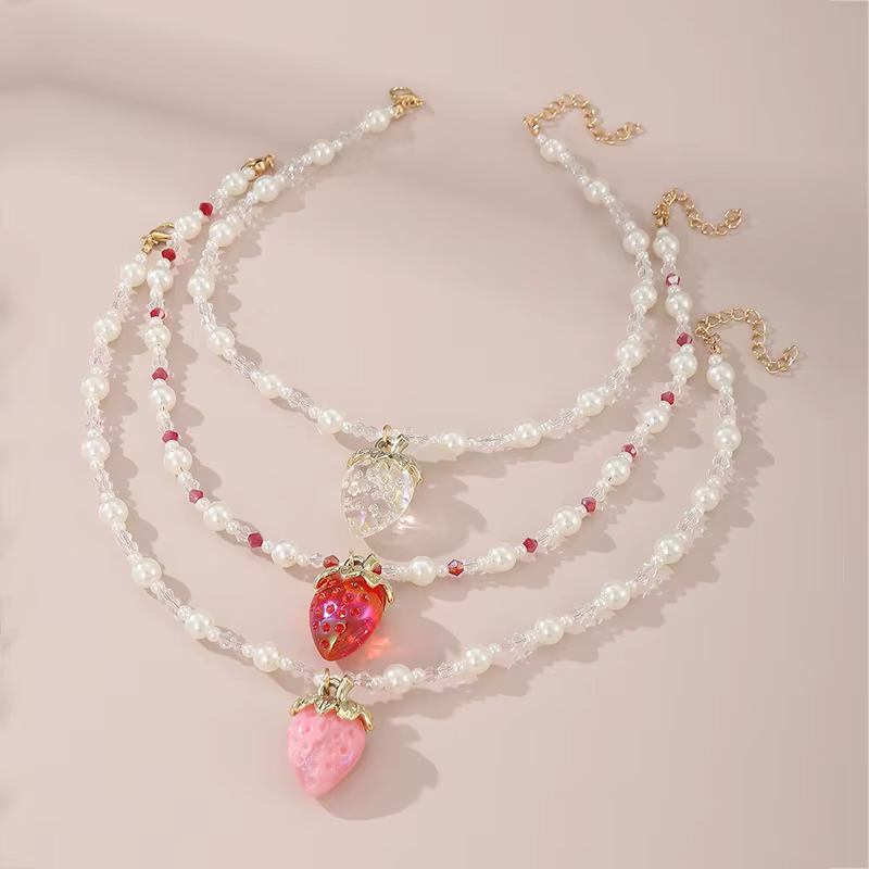 Collier de perles en cristal pour filles, bijoux fins, ornements pour enfants, pendentif Harvey, arc