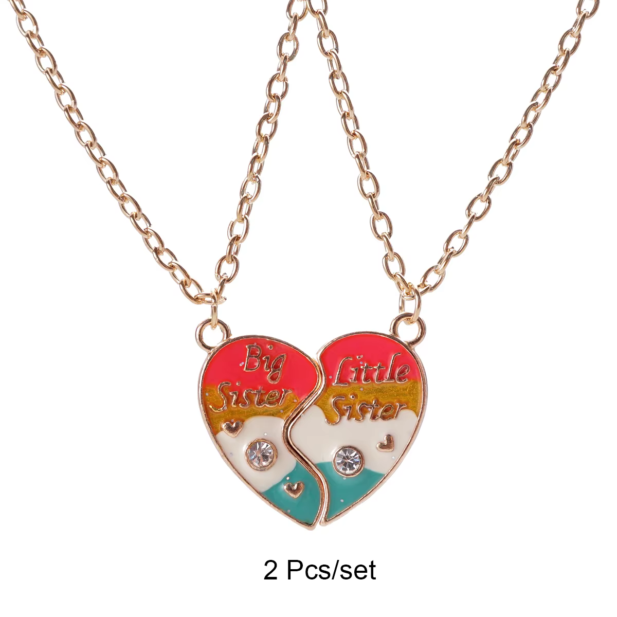 Collier pendentif réglable Big Sister Little pour femme, couple d'amis, coeur brisé, cadeau de bijou