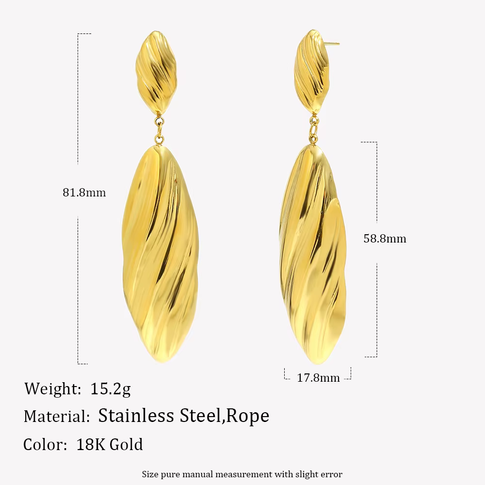E.B.belle-Boucles d'Oreilles Vintage Plume Bergame pour Femme, Hypoallergénique, Acier Inoxydable, P