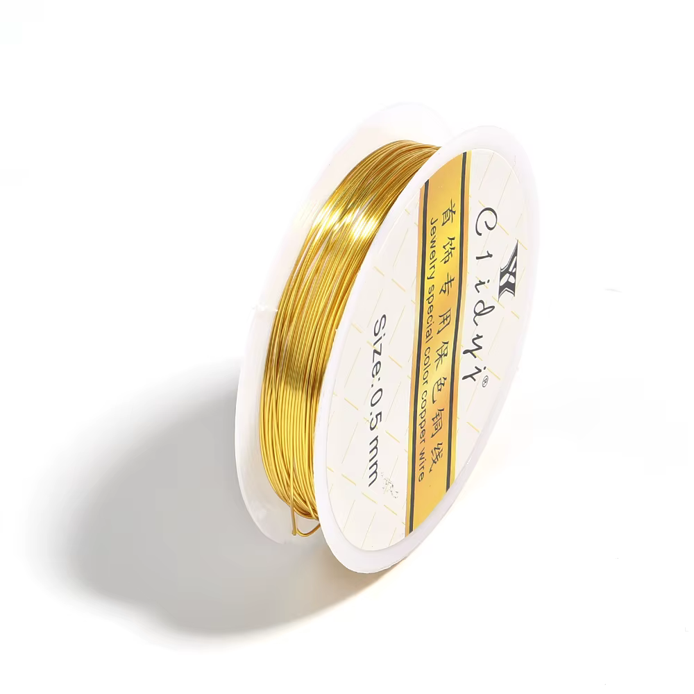 Fil de cuivre de haute qualité, 6 couleurs, sans décoloration, pour la fabrication de bijoux, fil de