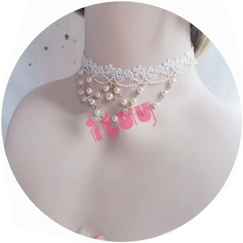 Magnifique collier de mariage de Style Rococo Vintage, princesse Lolita, perles multicouches en dent