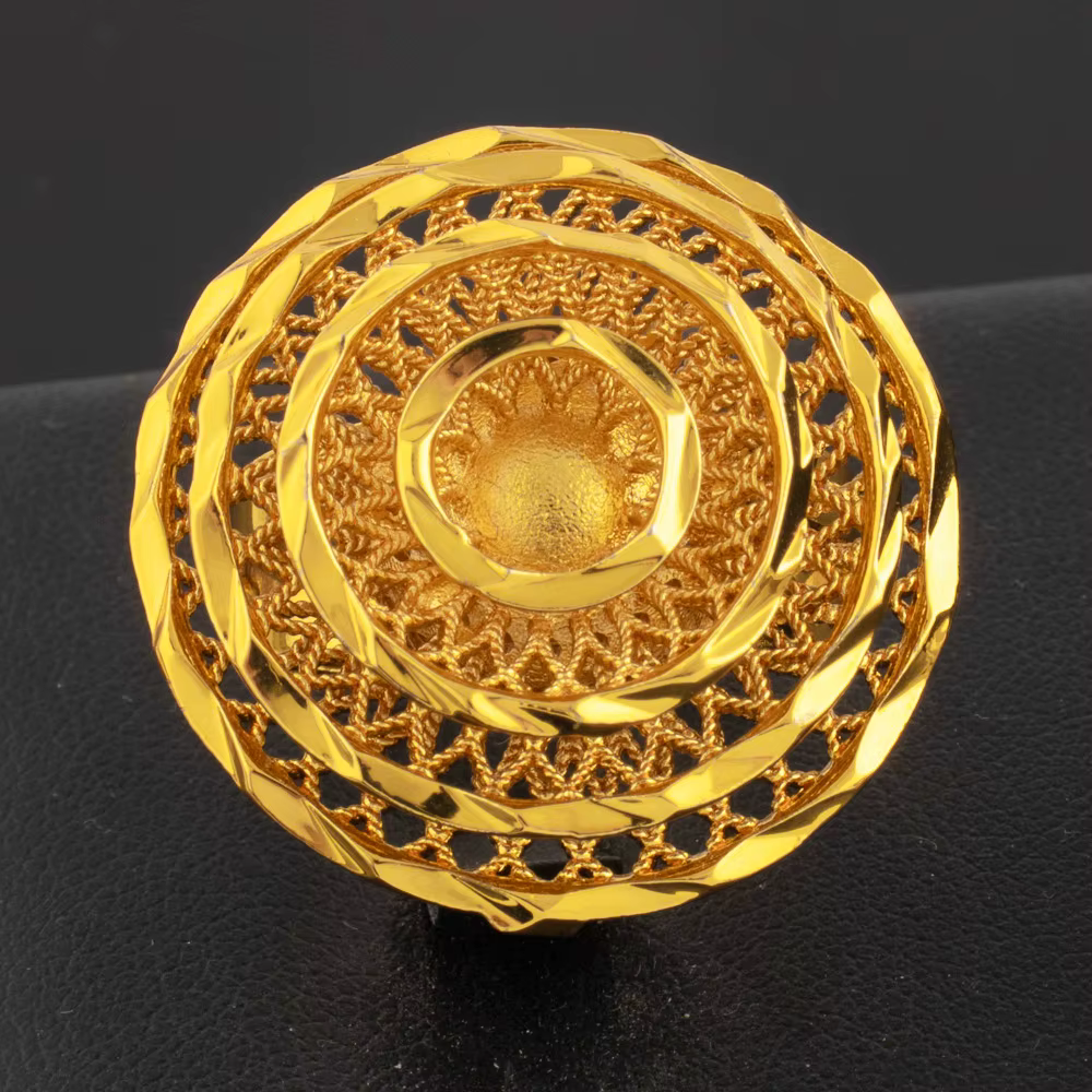 Bagues plaquées or pour femmes, arabes et dubaï, redimensionnables, bijoux plaqués or 18 carats, cad