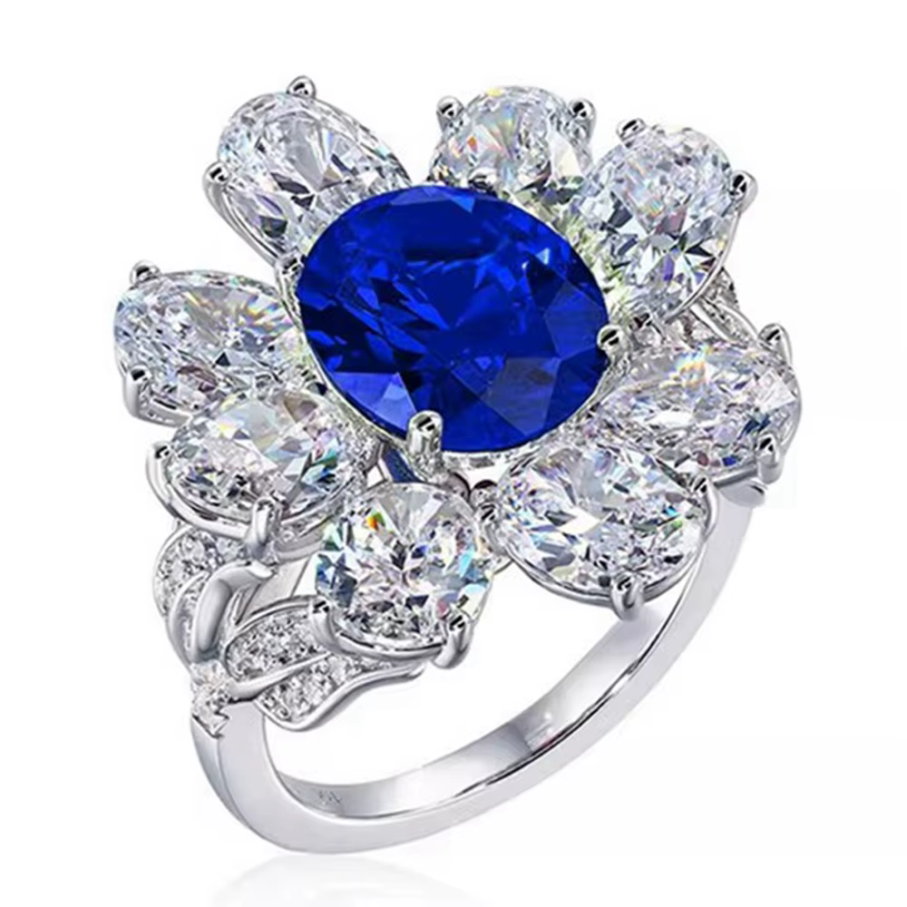 Wong Rain – bague en argent Sterling 925 pour femmes, taille ovale, saphir, rubis, diamant à haute t