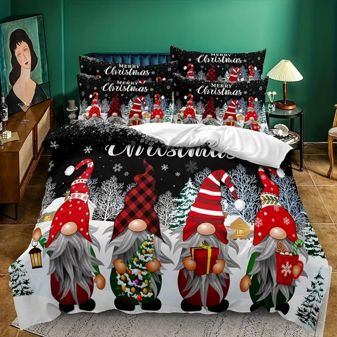 Parure de lit de noël, ensemble de housse de couette imprimée en 3D, simple, Double, décoration de c