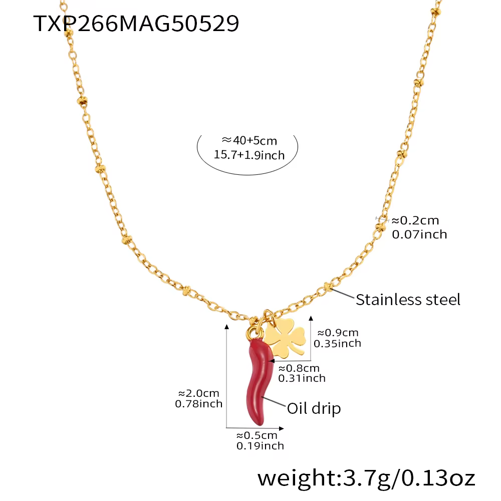 Collier pendentif croix cœur rouge pour femme, en acier inoxydable plaqué or, chaîne étanche, bijou 