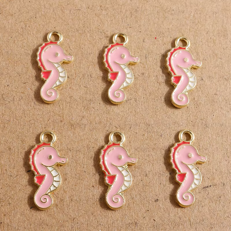 10 pièces mignon vie Marine breloques pour la fabrication de bijoux émail étoile de mer coquille con