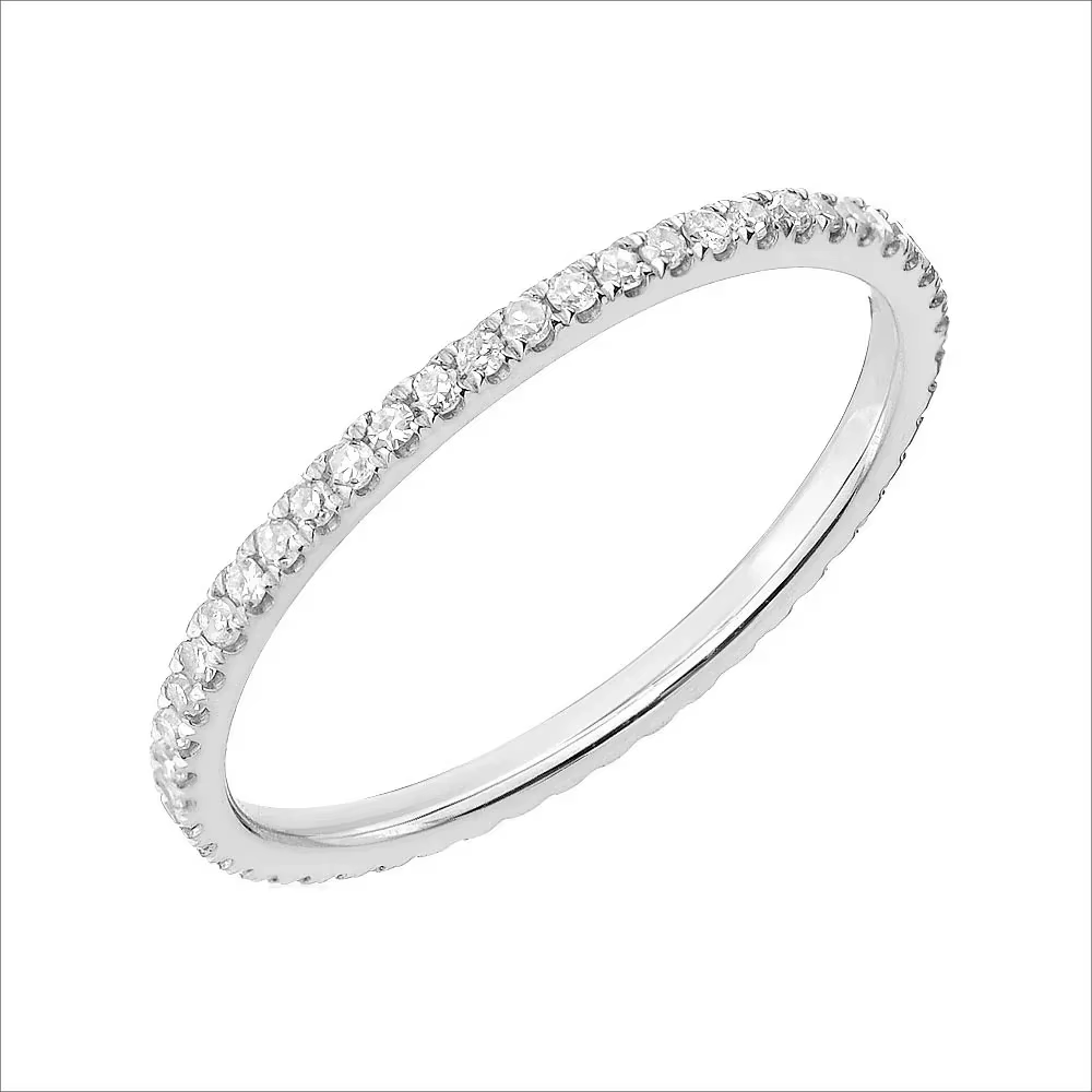 1/3 pièces mince délicat empilable anneau minimaliste pleine éternité bande cubique zircone couleur