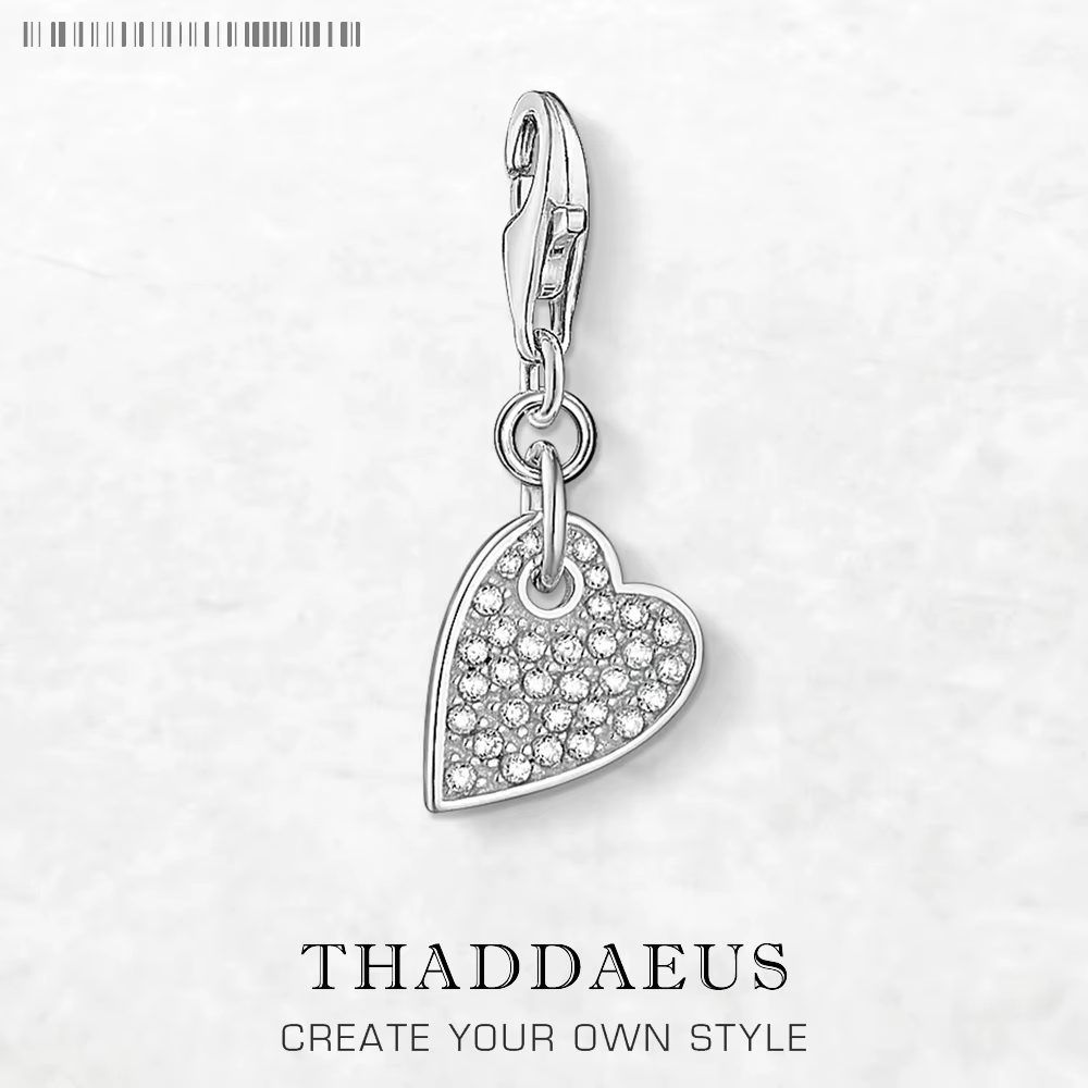Love Coussins Zunderes on Pave Dangle Charm pour femme, argent regardé 925, pendentif d'amour romant