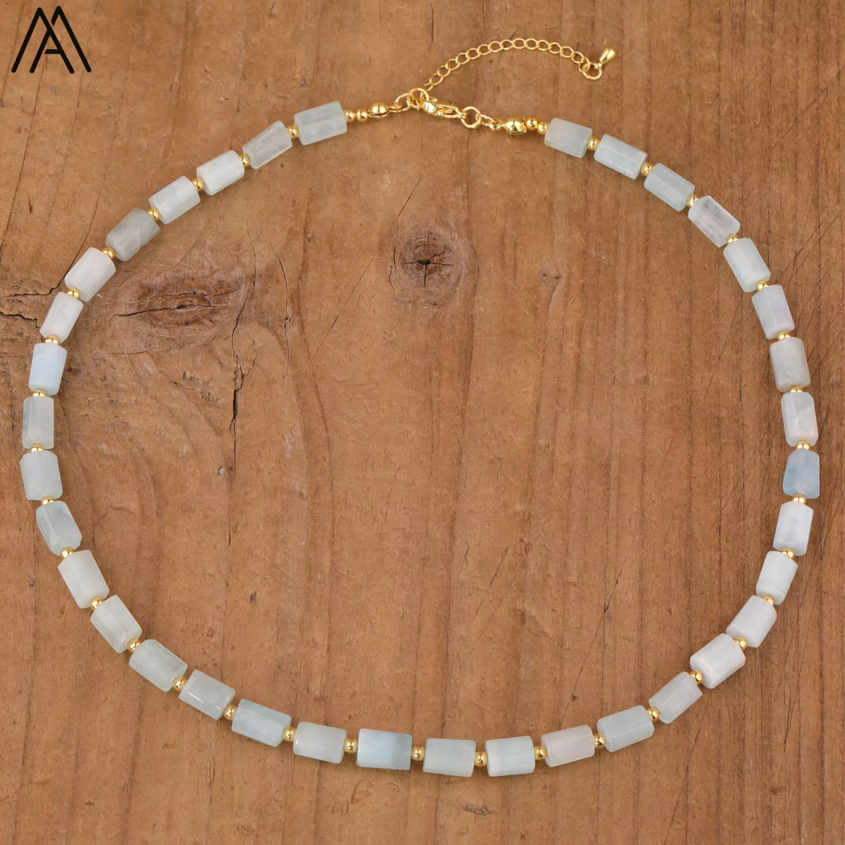 Collier Ras du Cou en Lariat de Charbon Naturel Exquis pour Femme, Bijou Simple Perlé, Cadeau d'Anni