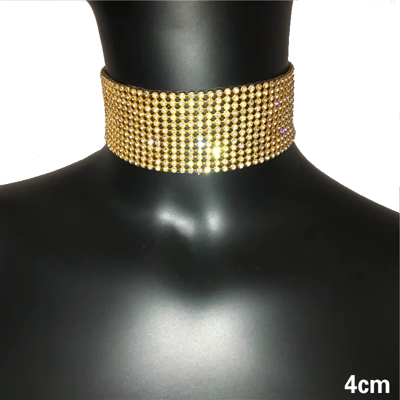 FestivalQueen-Tour de cou en biscuits pailletés pour dames, collier large, bijoux de luxe JOCelebrit