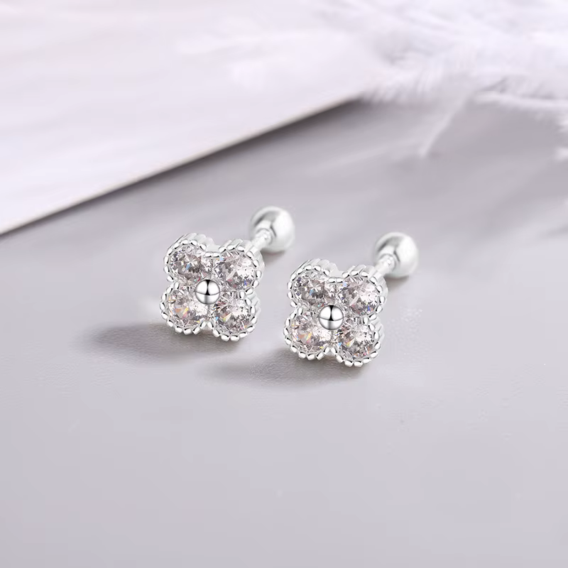 Boucles d'oreilles en argent Sterling 925 pour femmes, petites boucles d'oreilles rondes en Zircon, 