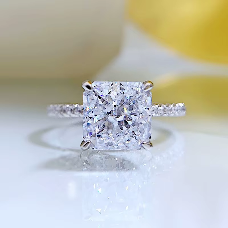 Wong Rain – bague de mariage vintage en argent sterling 925, 8x8 mm, saphir de laboratoire à taille 