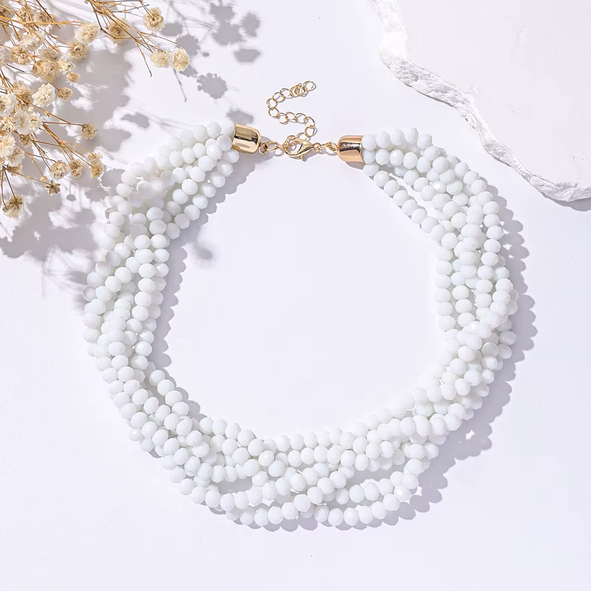 Collier de perles de verre multicouches fait à la main pour femmes, nouvelle tendance, tribu ethniqu