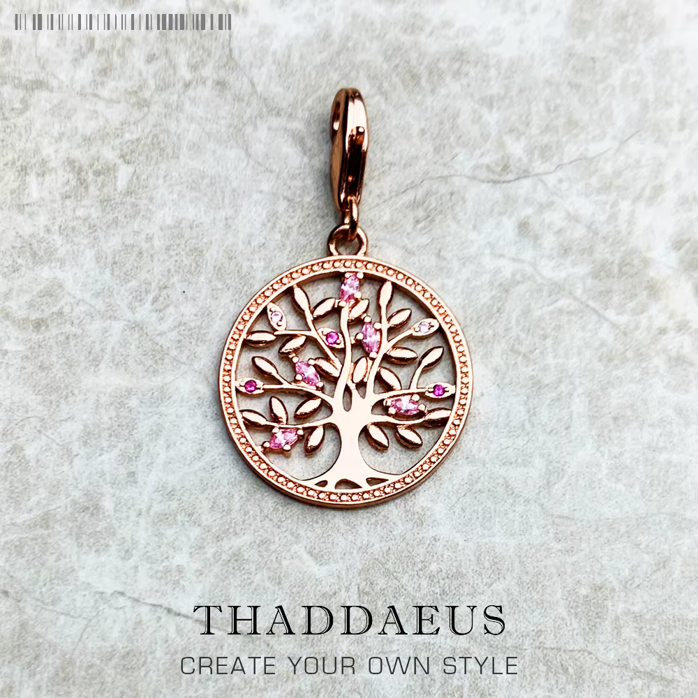 Pendentif arbre d'amour rose en argent Sterling 925 pour femmes et filles, bijoux européens, accesso