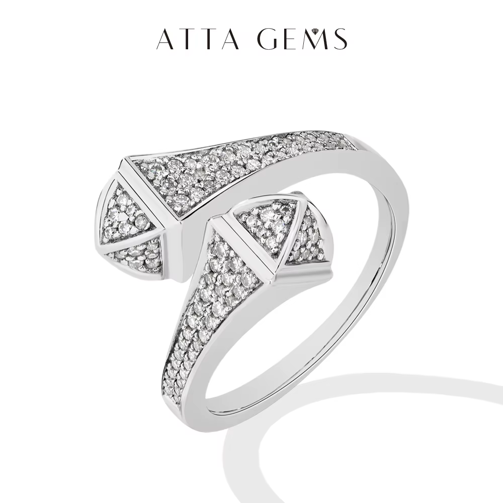 ATTAGEMS Double serpent S925 argent Moissanite anneaux femmes hommes laboratoire diamant bague régla