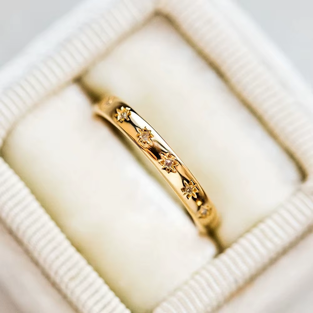 Huitan – bagues de mariage tendance pour femmes, Design Simple et fin, couleur argent/or, accessoire