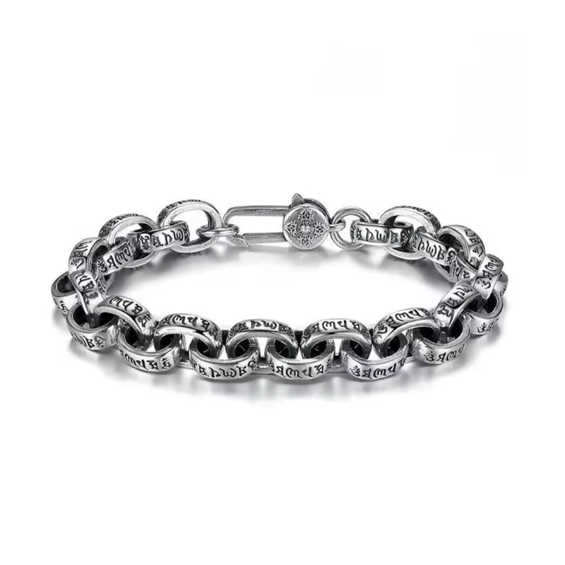 Bracelet Mantra à Six caractères en argent Sterling S925 pour hommes et femmes, haute qualité, prix