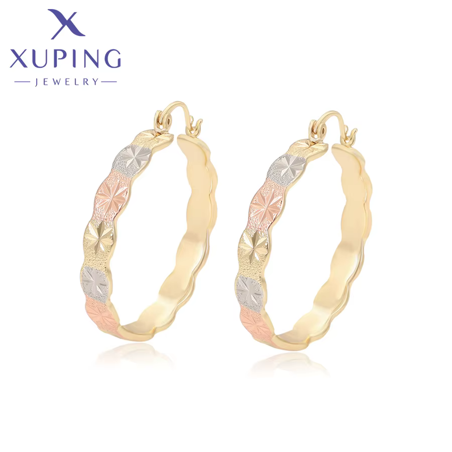 Xuping Jewelry – boucles d'oreilles multicolores sans pierre, plaquées or, pour femmes, bijoux, cade