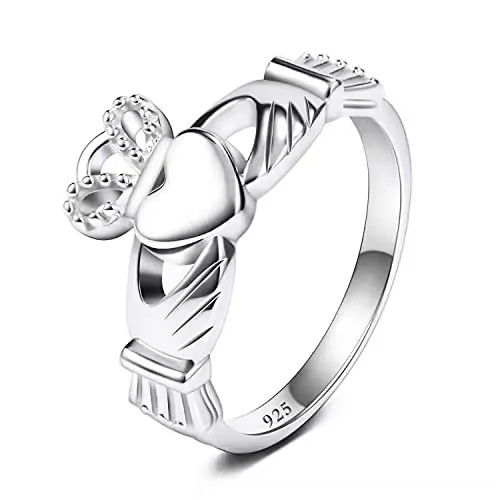 Trumium – bague irlandaise Claddagh pour femmes, en argent sterling 925, cœur d'amour, nœud celtique