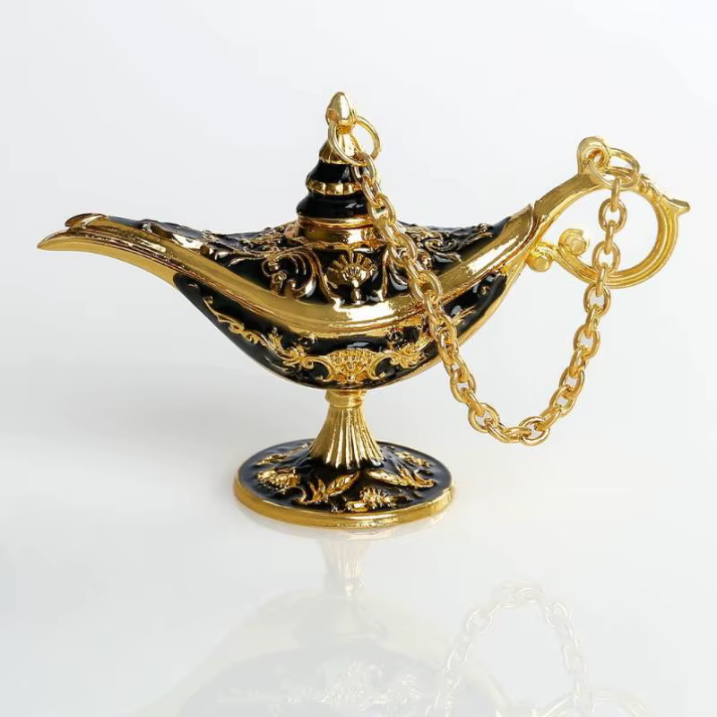 Aladdin lampe magique alliage artisanat décoratif ornements Statue mariage vacances fête maison salo