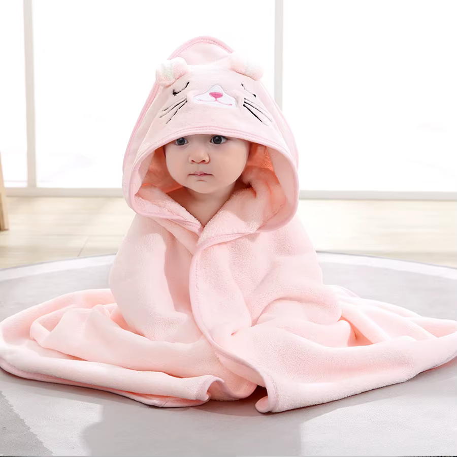 1 Peignoir pour bébé, Serviette de bain pour bébé, Serviette de bain pour garçons et filles, Grande 