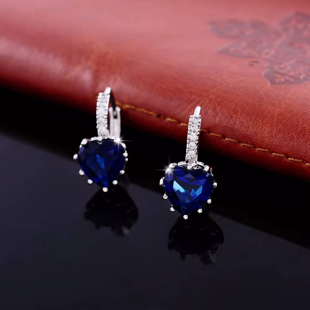Boucle d'Oreille Romantique en Argent Sterling 925 pour Femme, Bijou en Forme de Cœur, de Clip, avec