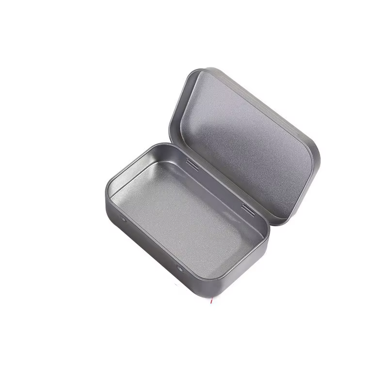 Mini boîte de rangement vide en métal, conteneur plaqué étain avec couvercle à charnière, étuis à pi