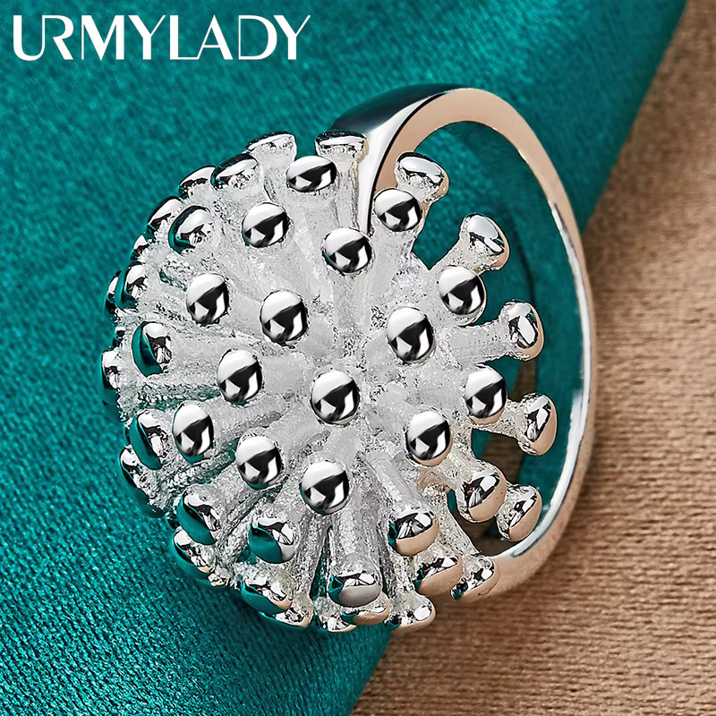 URMYLADY – bague ronde en argent Sterling 925 pour femme, bijou à la mode, breloque de mariage, fête