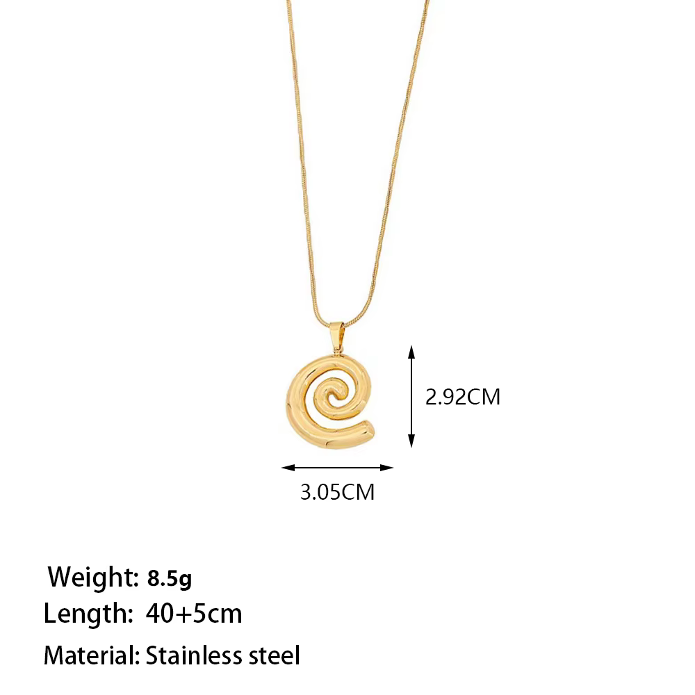 CARLIDANA luxe plaqué or 18 carats femmes bijoux de mode colliers en acier inoxydable spirale boucle