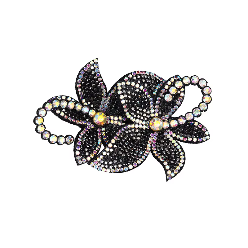 Broche Fleurie de Luxe Haut de Gamme en Strass pour Femme, Accessoire Élégant pour Robe de Mariée, É