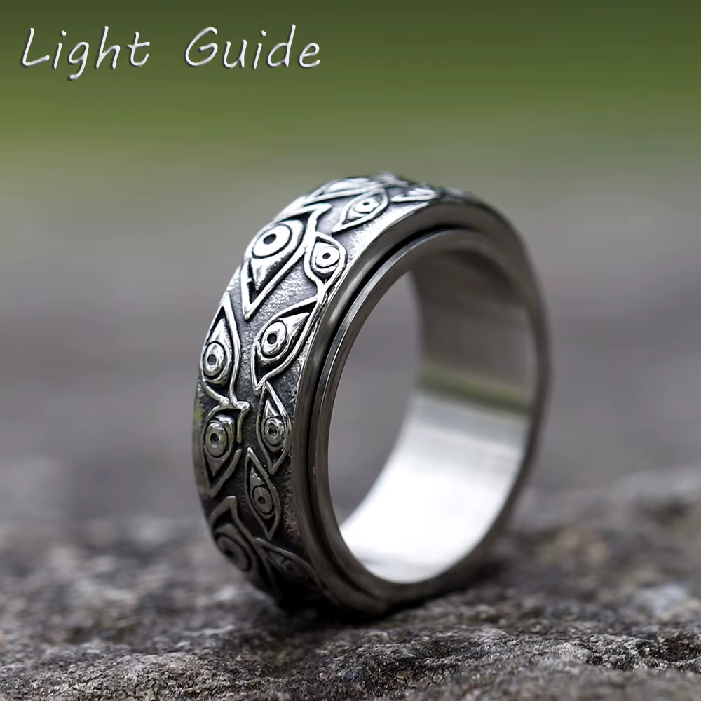 Bague rotative en acier inoxydable SION L pour hommes, yeux sculptés Myenson japonais, bijoux à la m