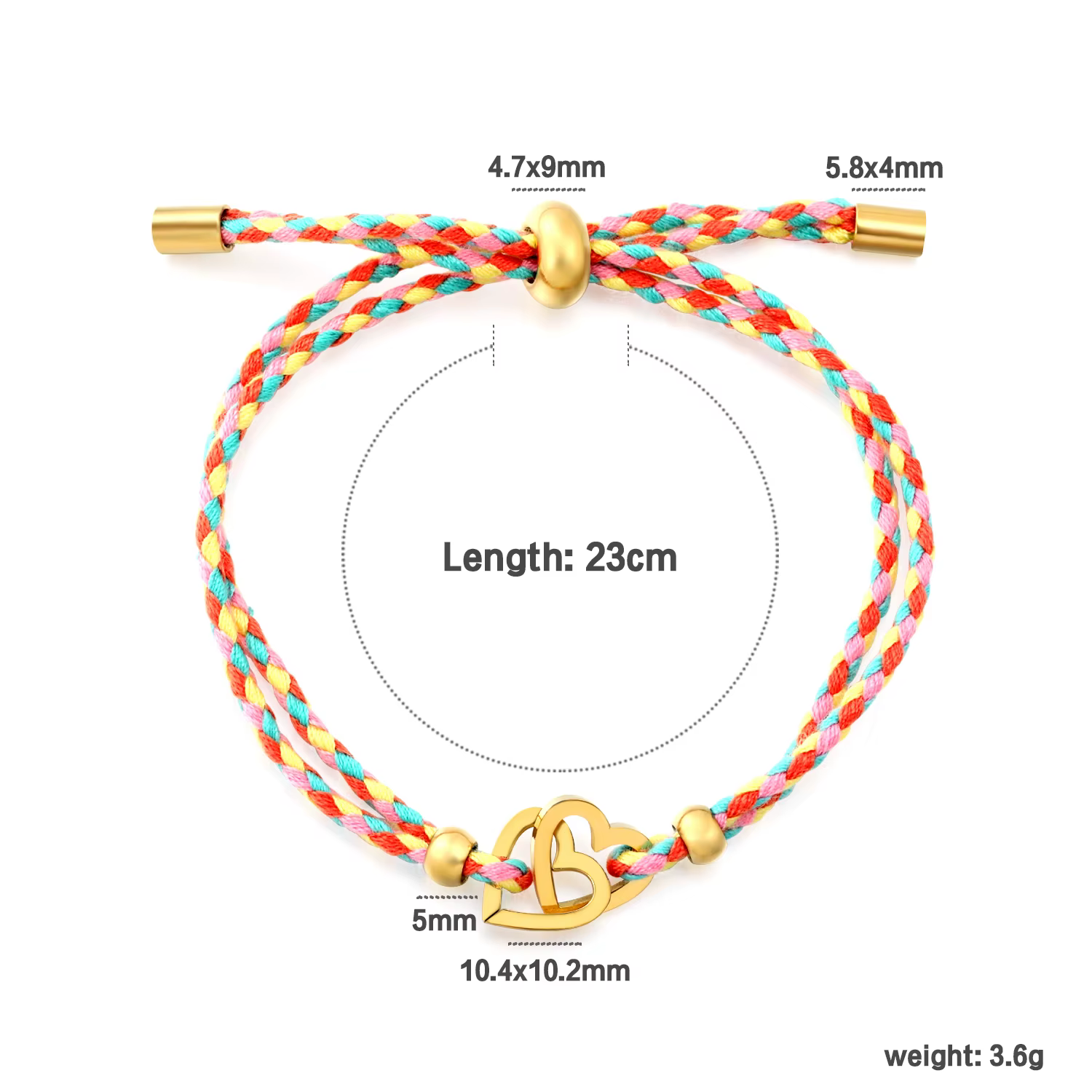 ASONSTEEL – Bracelet à chaîne de nouvelle conception, bleu, rouge, tissé, avec cordon de serrage dor