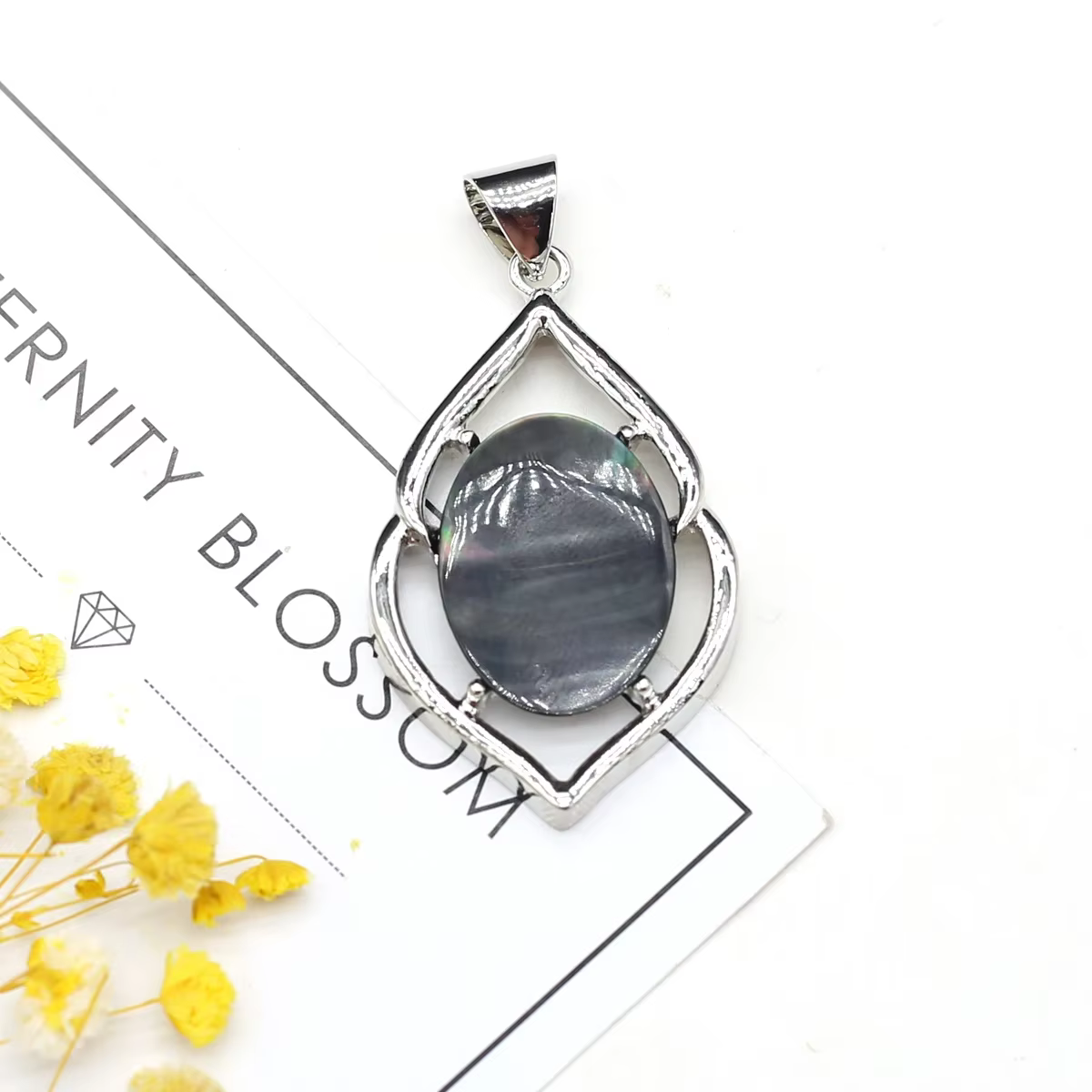 Pendentif en pierre naturelle pour femme, forme géométrique européenne et américaine, collier de bri
