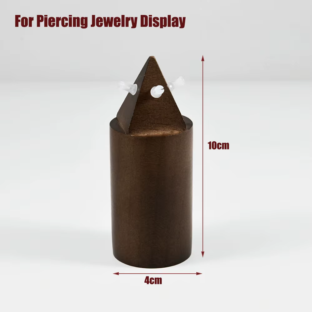 Présentoirs de bijoux de piercing en bois massif, étuis en forme de cœur de fleur, support de boucle