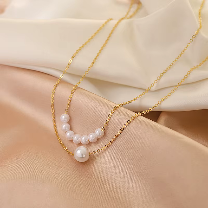 Collier ras du cou en perles pour femmes, bijoux tendance pour fête de mariage, grande perle, élégan