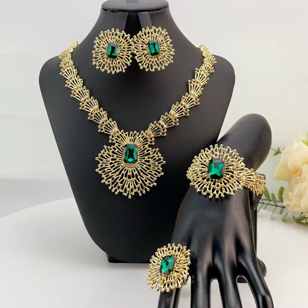 Collier brésilien exquis fait à la main, accessoires de fête de mariage, ensemble de bijoux à la mod
