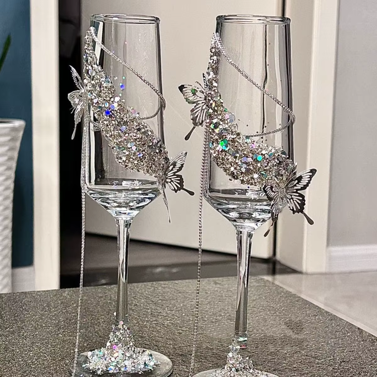 Verre à cocktail de mariage en forme de diamant, coupe à champagne haut de gamme, cadeau de mariage,