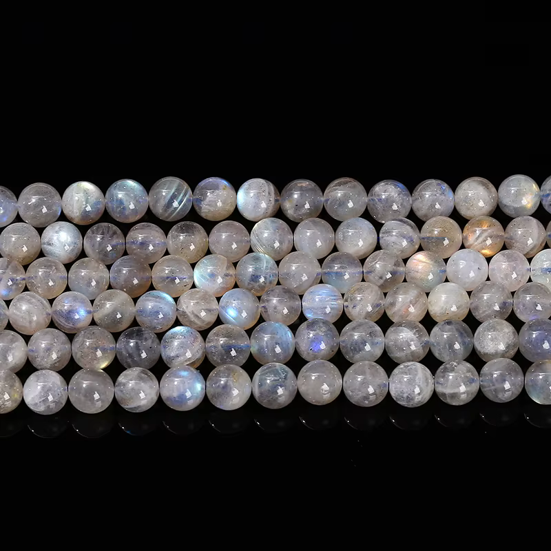 Pierre de lune grise naturelle 3A, Labradorite brillante, pierres précieuses fines 4 6 8 10mm pour l