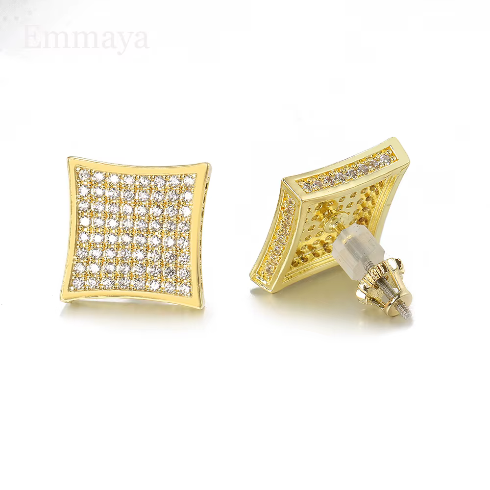 Emmaya nouveauté Style classique géométrie forme conception boucle d'oreille avec minuscule brillant