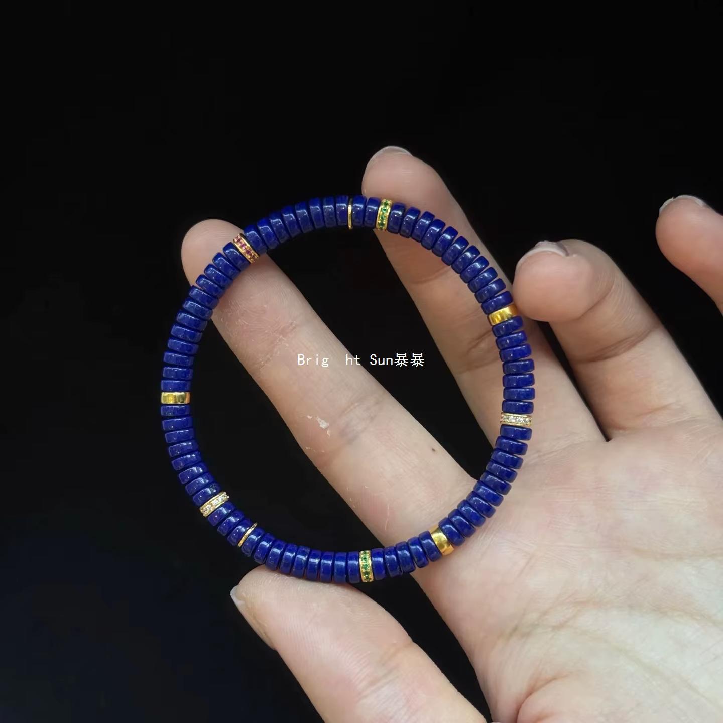 Bracelet Lapis Lazione naturelle coupe droite, cadeau à cercle unique, Design Original, bijoux avanc