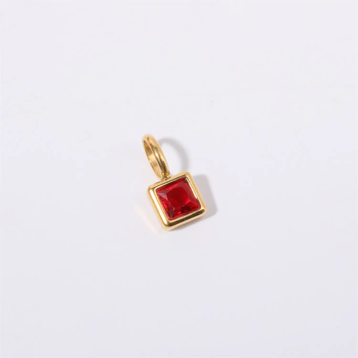 Pendentif coloré de 12 pierres de naissance, accessoire de bricolage, collier carré en Zircon pour f