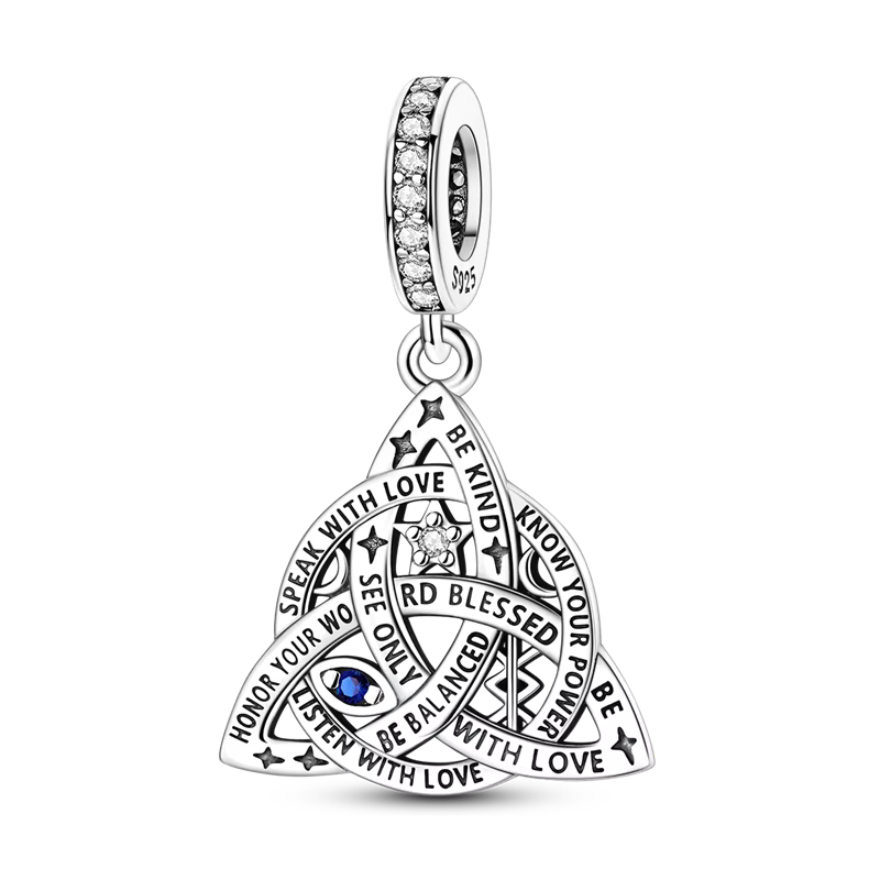 Breloques en forme de nœud celtique, perles en argent sterling 925, zircon CZ, pendentifs porte-bonh