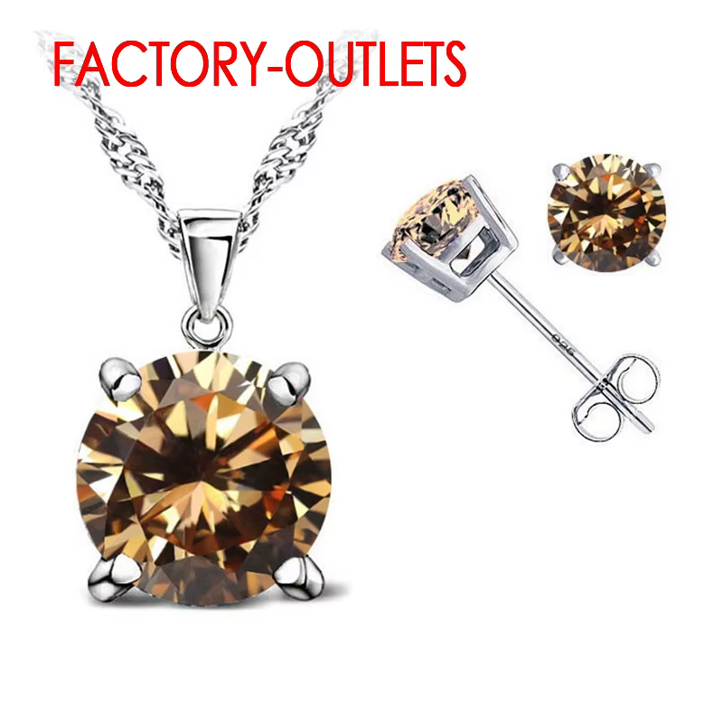 Offre spéciale 925 ensembles de bijoux en argent Sterling bijoux de mode 4 griffes colliers en crist