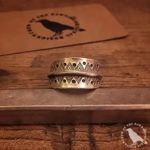 Bague d'ouverture rétro gravée à la main, Totem corbeau américain Indiana Navajo, bijoux ethniques u