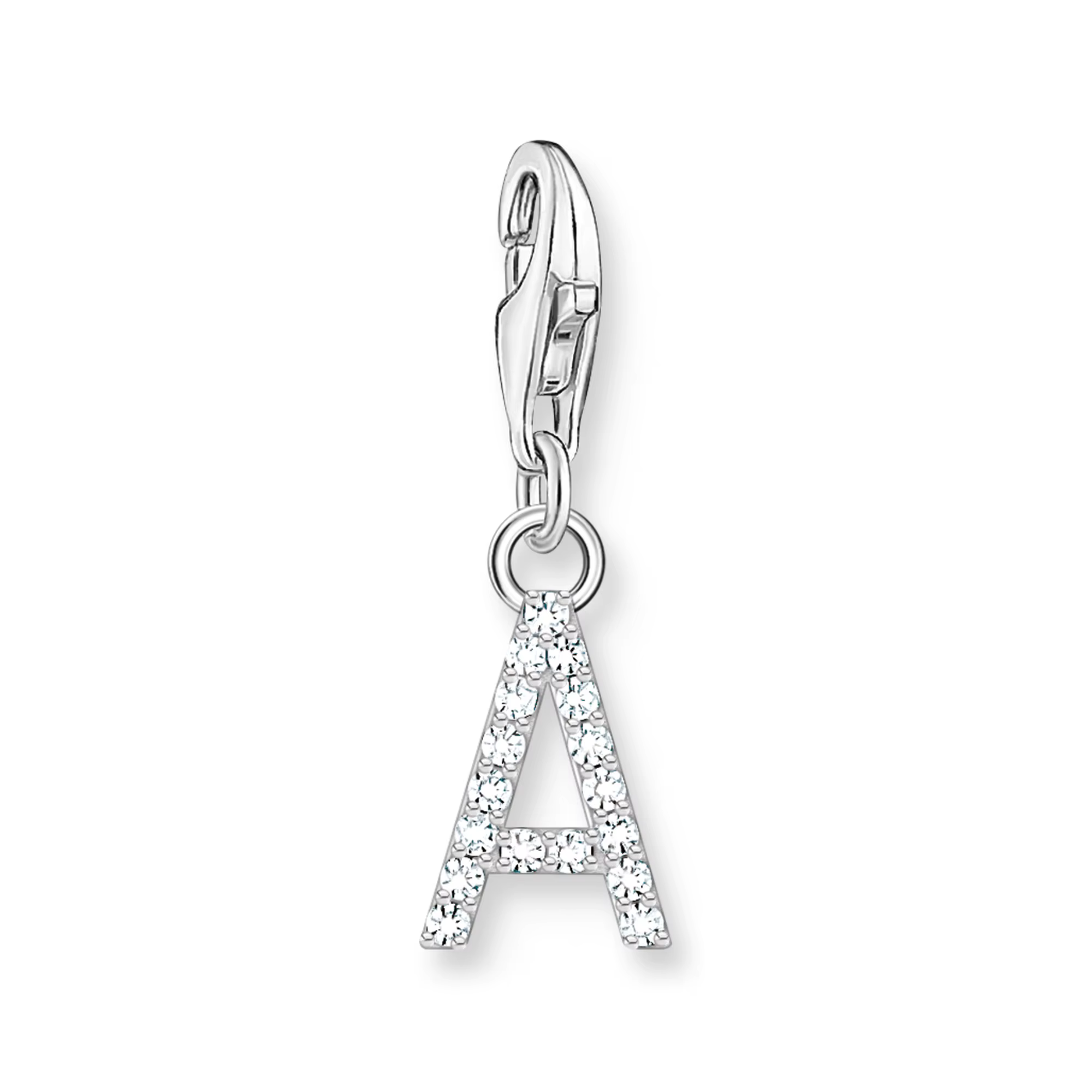 Pendentif à breloque lettres avec pierre blanche, tout nouveau bijou de Club, cadeau classique en ar