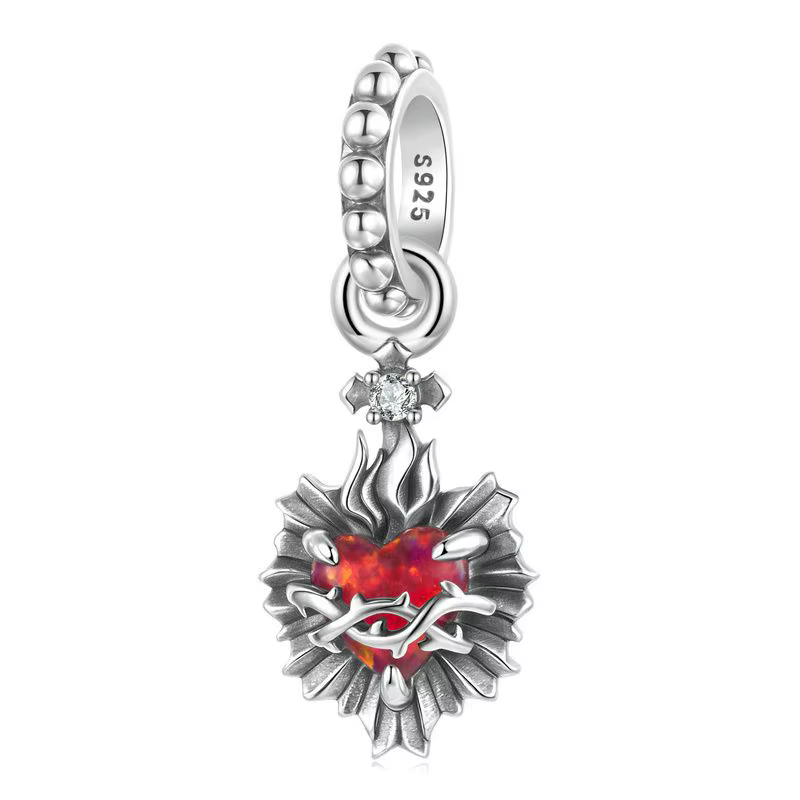 WOSTU 925 argent Sterling religieux jésus pendentif à breloque bijoux à bricoler soi-même faisant ca