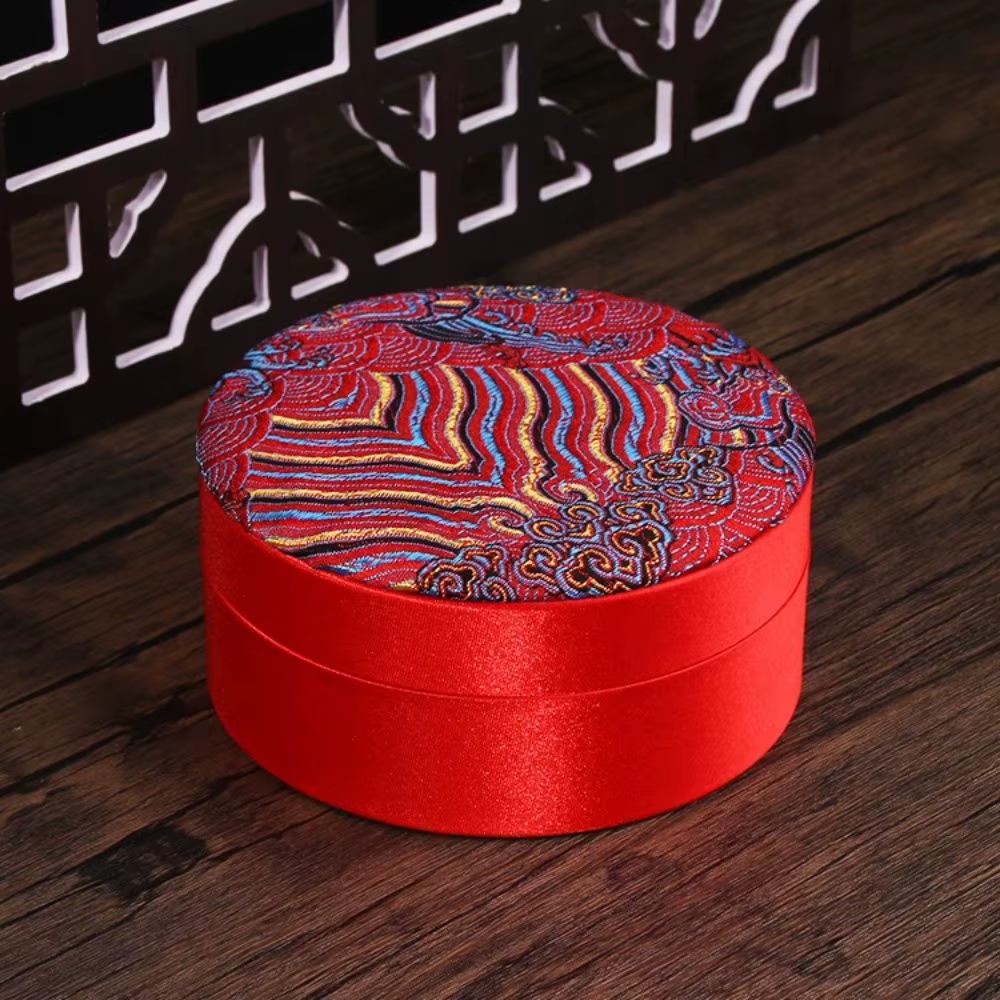 Boîte de rangement pour bijoux en lin, style chinois, avec pompon, grande capacité, pour bracelets e