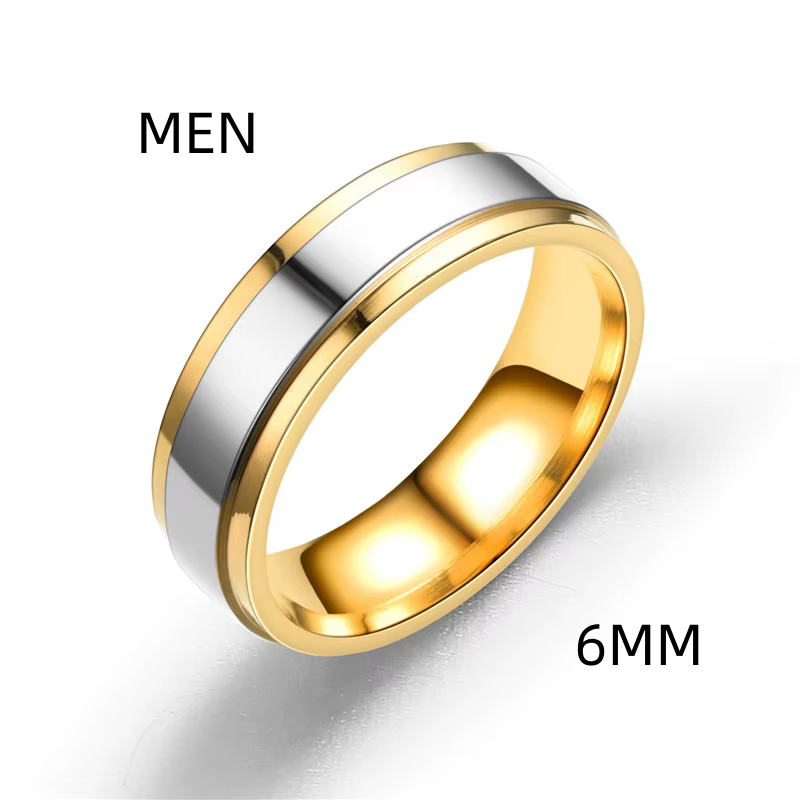 Ramos – bague de mariage en acier inoxydable, bague de Couple Simple, 4mm 6mm de largeur, pour femme