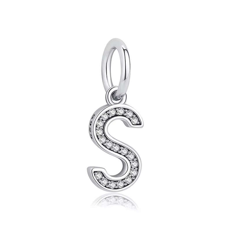 Breloques originales en argent Sterling 925, lettres de l'alphabet et chiffres, pendentif, perles ad