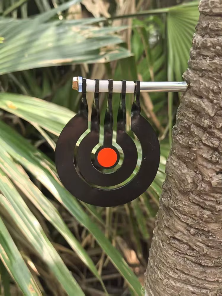 Pratique de tir avec un arbre à trois anneaux - cible de pendule rotative insérée en 3 millimètres -